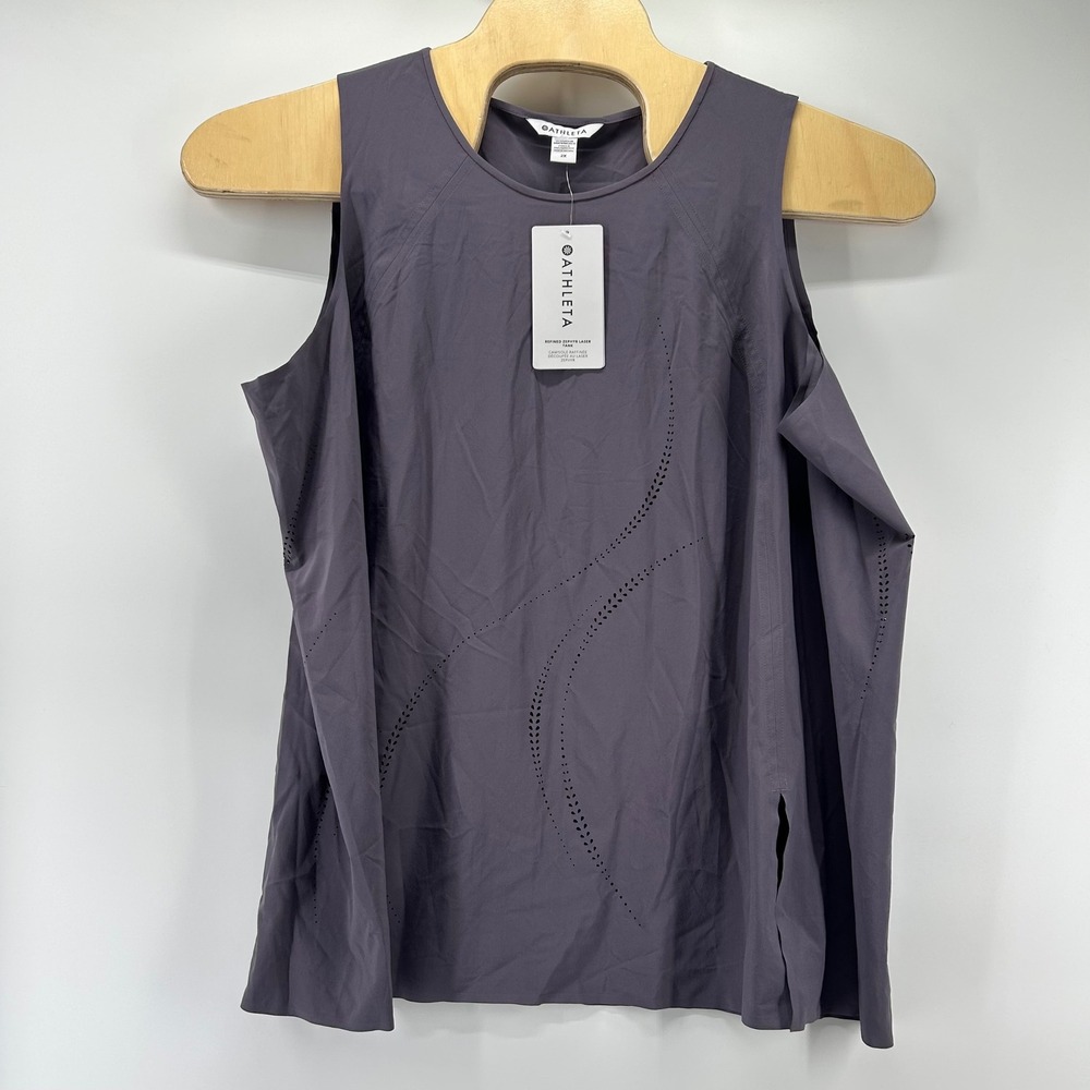 Athleta Refined Zephyr Laser Tank Women 2X Purple Activewear NWT New